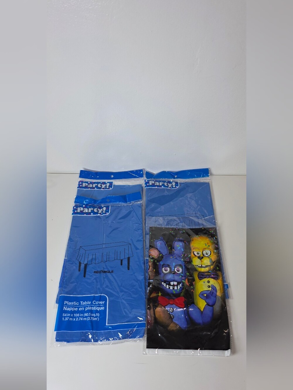 Five Nights At Freddy And 3 Blue Plastic Table Clothes Square New